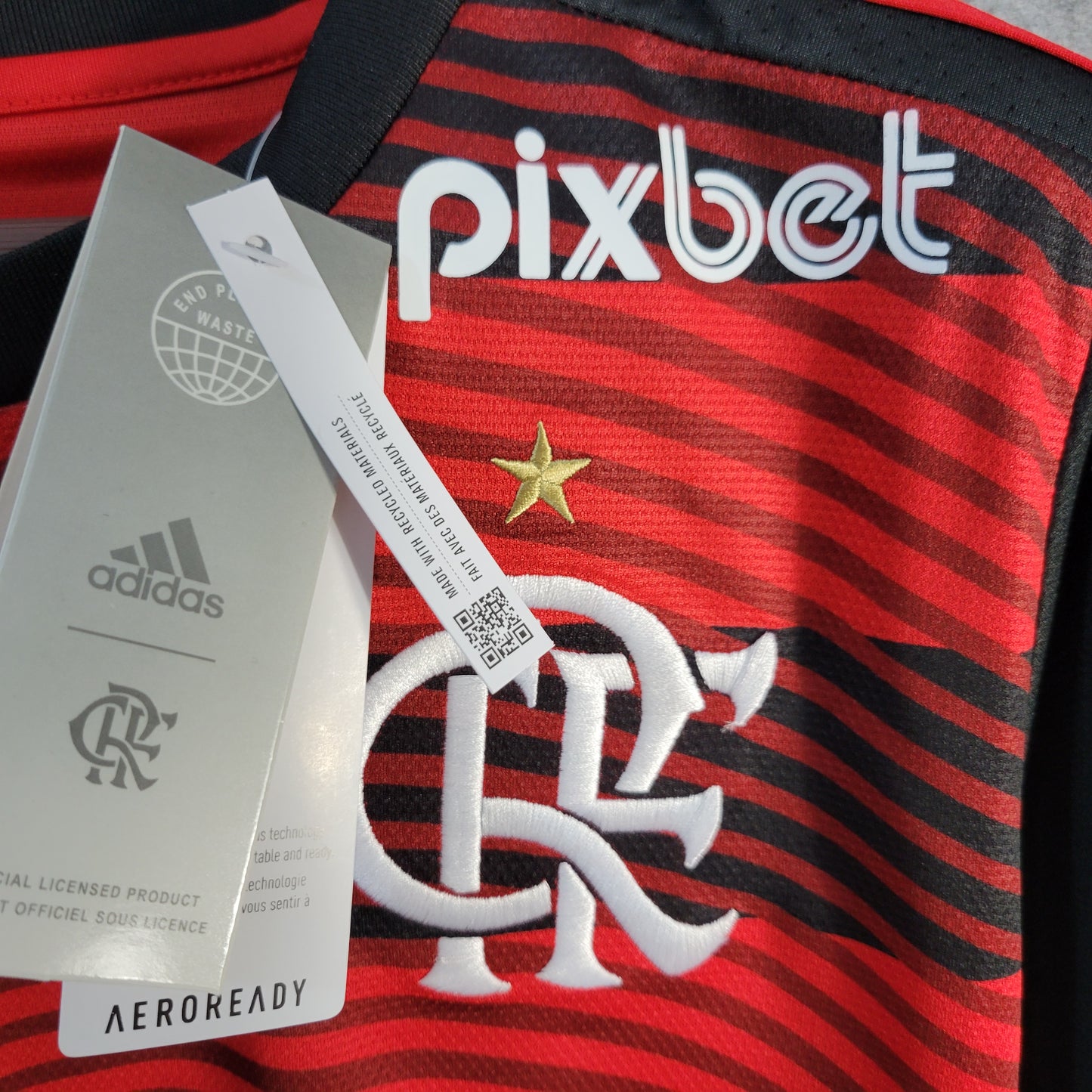 Camisa Adidas Flamengo 22/23 C/Patrocinadores e Patch Libertadores ou Brasileirão