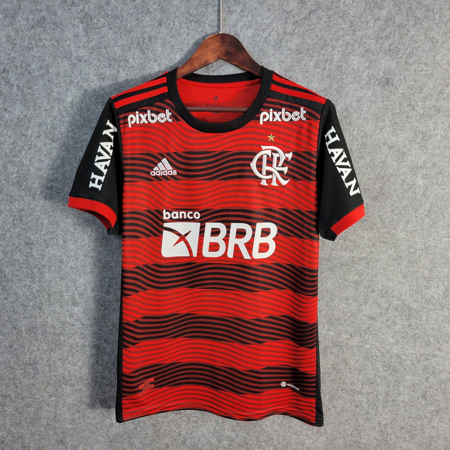 Camisa Adidas Flamengo 22/23 C/Patrocinadores e Patch Libertadores ou Brasileirão